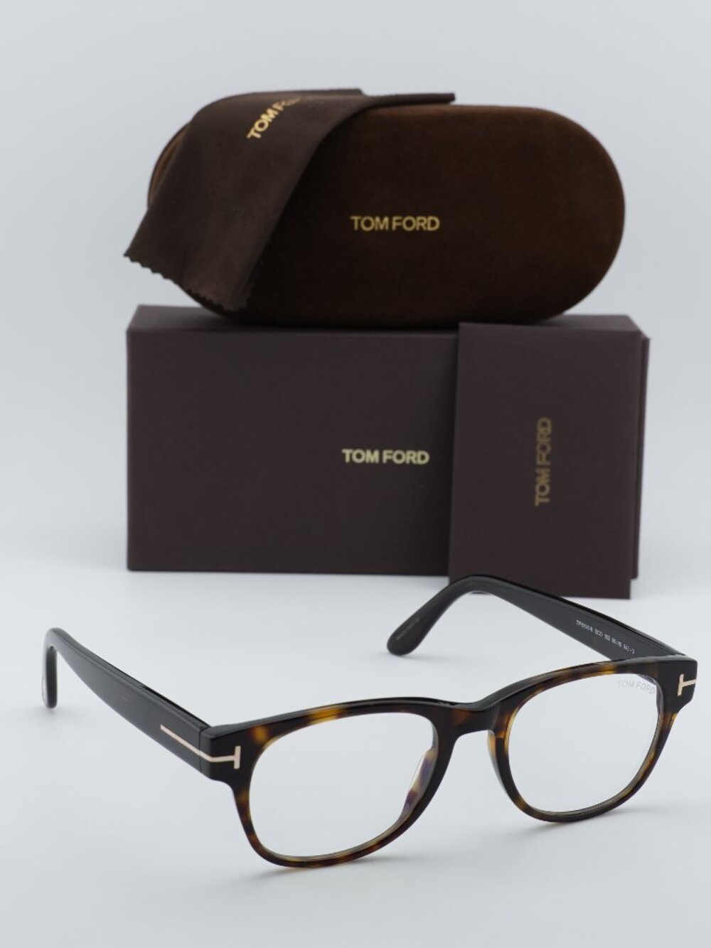Tom Ford FT5898-B 052 Rectangle Eyeglasses 50mm - Havana/Blue Light Block